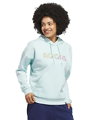 adidas Women's Wordmark Graphic Hooded Sweatshirt