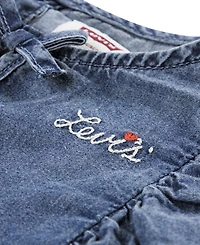 Levi's Girls 4-6X 2-Piece Ruffle Round Neck Top and Heart Pocket Pants Set