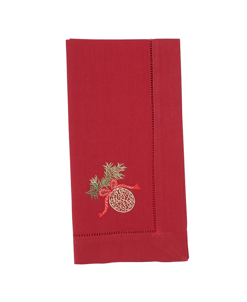 Saro Lifestyle Embr'D Ornament Hemstitch Napkin, Set of 6