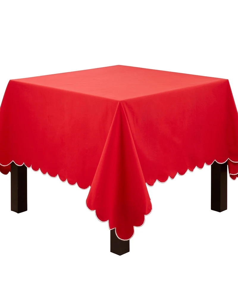 Saro Lifestyle Scalloped Tablecloth, 80" x 80"