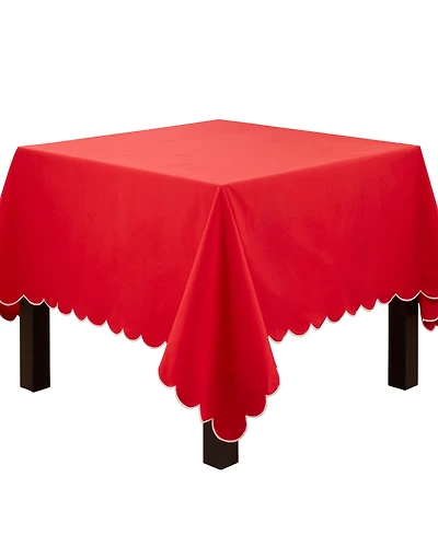 Saro Lifestyle Scalloped Tablecloth, 80" x 80"