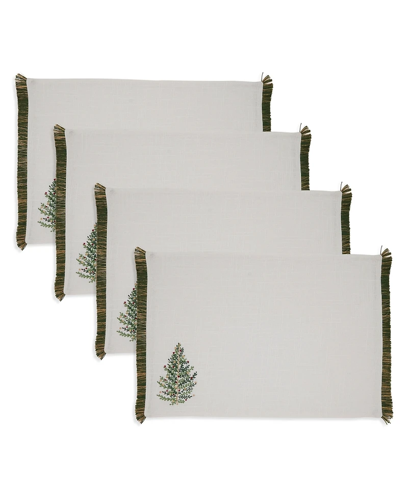 Saro Lifestyle Christmas Trees Placemat, Set of 4