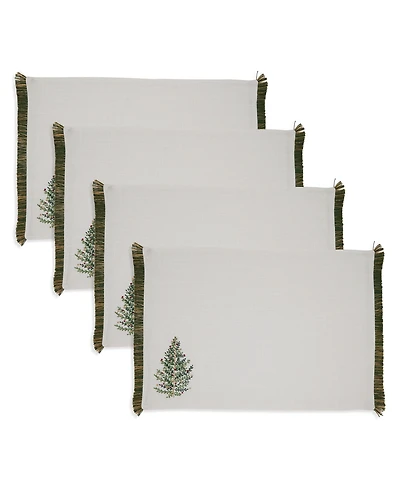 Saro Lifestyle Christmas Trees Placemat, Set of 4