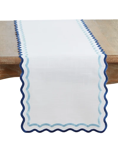 Saro Lifestyle Scalloped Border Table Runner