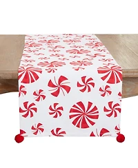 Saro Lifestyle Sweet Peppermint Candy Table Runner, 16" x 120"