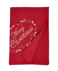 Saro Lifestyle Merry Christmas Embroidered Design Tablecloth