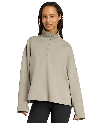 adidas Women's Open Hem Quarter Zip Sweatshirt