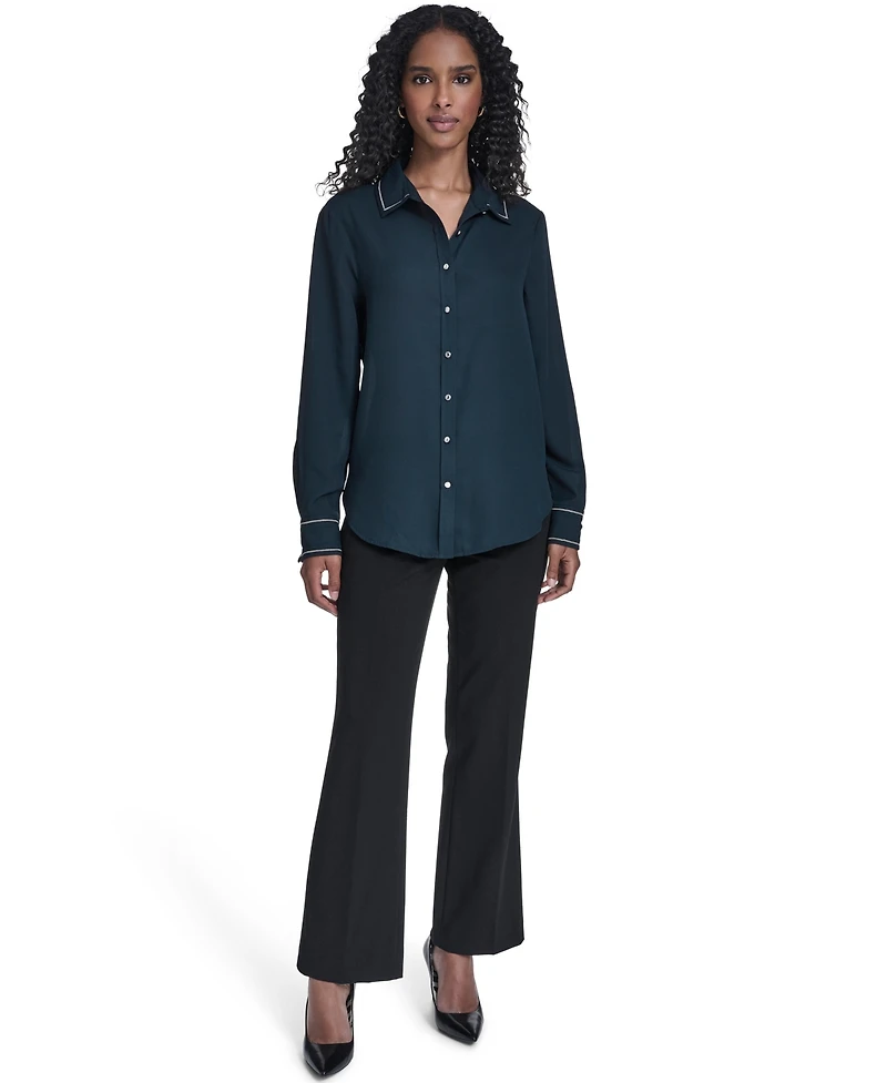 Calvin Klein Women's Decorated Button-Down Top