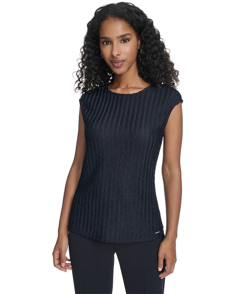Calvin Klein Women's Textured Cap Sleeve Top