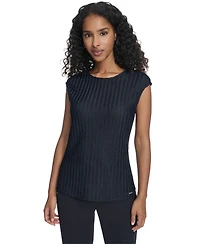 Calvin Klein Women's Textured Cap Sleeve Top