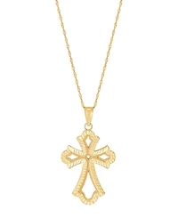 Macy's Polished Cross Pendant Necklace in 10k Yellow Gold