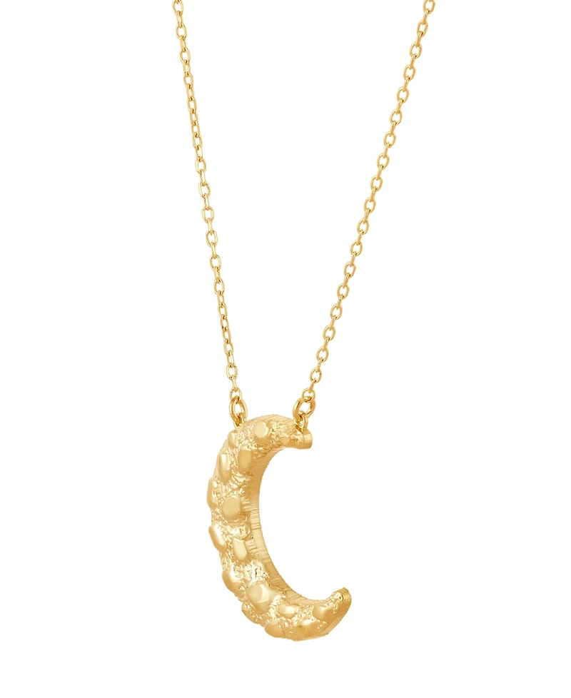 Macy's Polished Nugget Moon Pendant Necklace in 10k Yellow Gold
