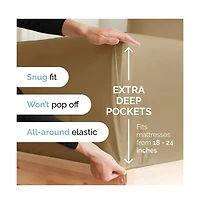 Cgk Unlimited Extra Deep Pocket 18 - 24 Inch Microfiber Fitted Sheet King