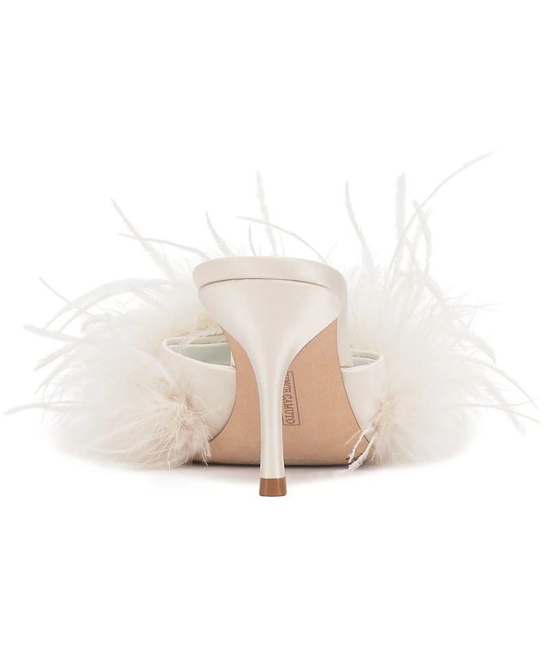 Vince Camuto Women's Paelly High-Heel Feathered Dress Mules