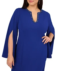 Adrianna Papell Plus Beaded Split-Sleeve Dress