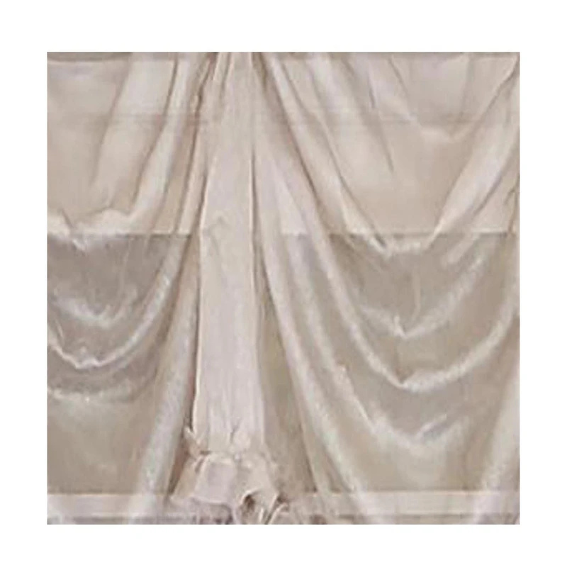 Rlf Home Luxurious Modern Design Classic Sheers Victory Swag 3-Scoop Window Valance 50" x 25" Silver