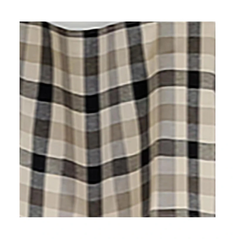 Rlf Home Bison Check Tab 4" Tabs Tab Top Lining Luxurious and Elegant Window Treatment Valance 50" x 15" Black