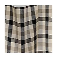 Rlf Home Bison Check Tab 4" Tabs Tab Top Lining Luxurious and Elegant Window Treatment Valance 50" x 15" Black