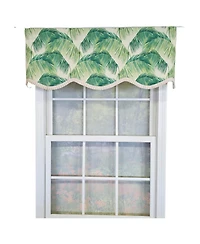 Rlf Home 100% Cotton Tortola Provance Fully lined Windows Rod Pocket Valance 50" x 15" Green