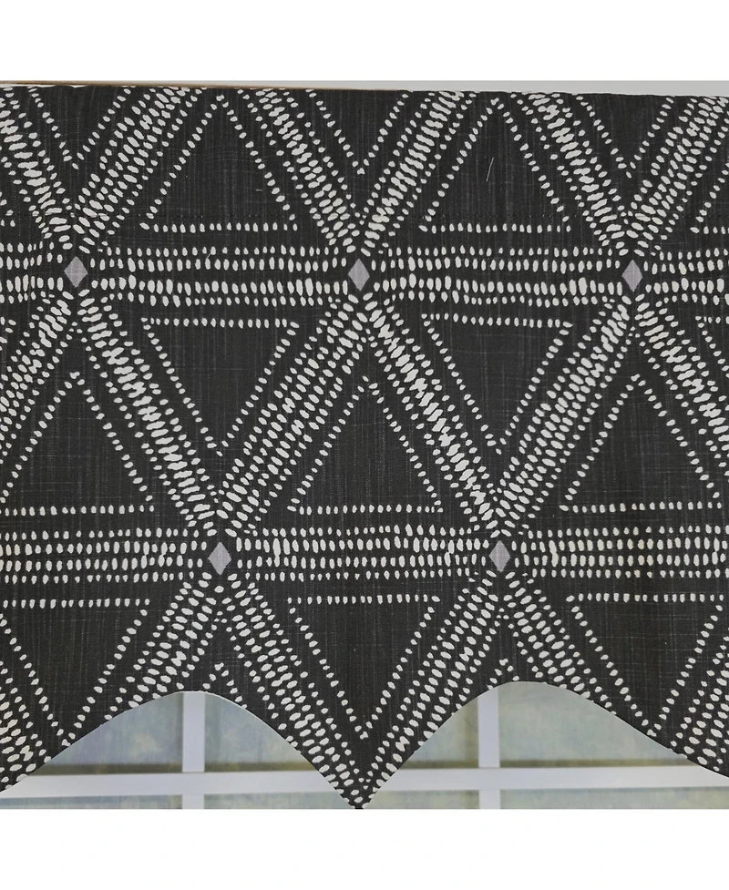 Rlf Home 100% Cotton Zircon Regal With Poly/Cotton Ivory lining Rod Pocket Valance 50" x 16" Silver