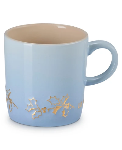 Le Creuset Stoneware Holly Collection 12 oz. Gold Applique London Mug