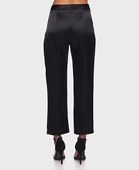 Alex & Sophia Women's Bridal Satin Straight Leg Pants