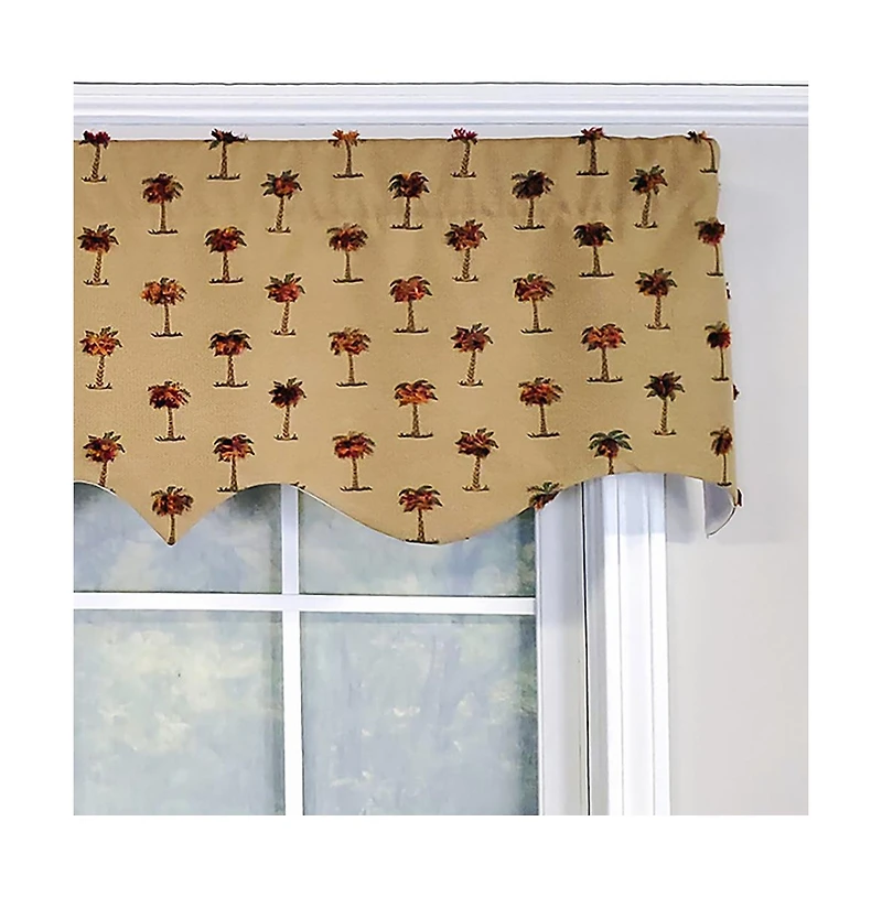 Rlf Home Modern Design Classic Curacao Regal Style Window Valance 50" x 17" Light Oak