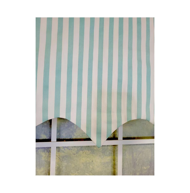 Rlf Home Candy Stripe Regal 3" Rod Pocket Lining Luxurious and Elegant Window Treatment Valance 50" x 17" Spa