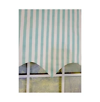 Rlf Home Candy Stripe Regal 3" Rod Pocket Lining Luxurious and Elegant Window Treatment Valance 50" x 17" Spa