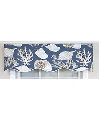 Rlf Home 100% Cotton Seascape Provance Fully lined Windows Rod Pocket Valance 50" x 15" Blue