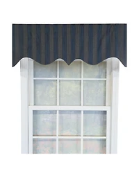 Rlf Home 100% Cotton Bronte Regal With Poly/Cotton Ivory lining Rod Pocket Valance 50" x 16" Navy
