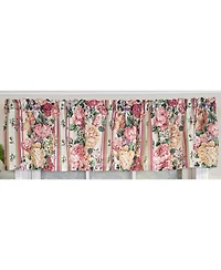 Rlf Home 100% Cotton Flower Lane Tailored Unlined Windows Rod Pocket Valance 68" x 13" Multi