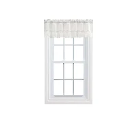 Ellis Stacey 1.5" Rod Pocket High Quality Fabric Solid Color Window Ruffled Filler Valance 54"x13" Ice Cream