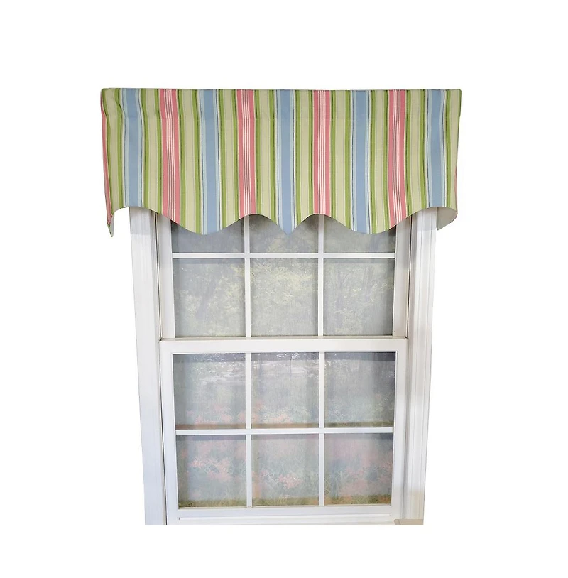 Rlf Home Bay Stripe Regal Lining Luxurious and Elegant Window Treatment Valance 50" x 17" Multicolor