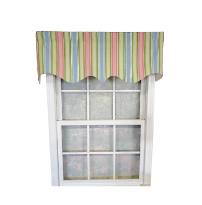 Rlf Home Bay Stripe Regal Lining Luxurious and Elegant Window Treatment Valance 50" x 17" Multicolor