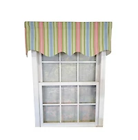 Rlf Home Bay Stripe Regal Lining Luxurious and Elegant Window Treatment Valance 50" x 17" Multicolor