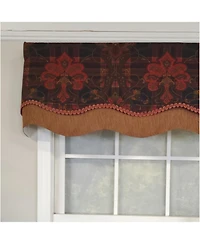 Rlf Home 3" Rod Pocket High Quality Fabric Espadas Glory Valance for Windows 50" x 16" Burgundy