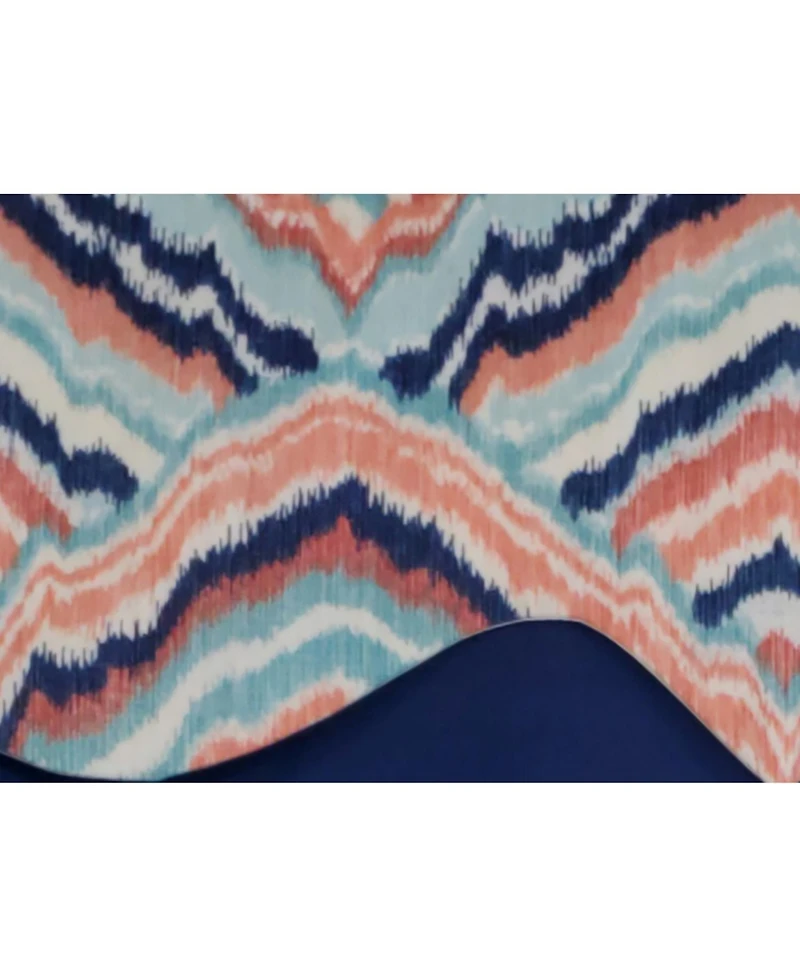 Rlf Home 3" Rod Pocket High Quality Fabric Frequency D-Regal Valance for Windows 50" x 17" Navy