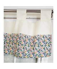 Rlf Home 4" Top Tab High Quality Fabric Petite flower Tab Valance for Windows 50" x 15" Multi