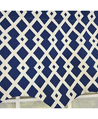 Rlf Home 100% Cotton Jewel Regal Fully lined Windows Rod Pocket Valance 50" x 17" Navy