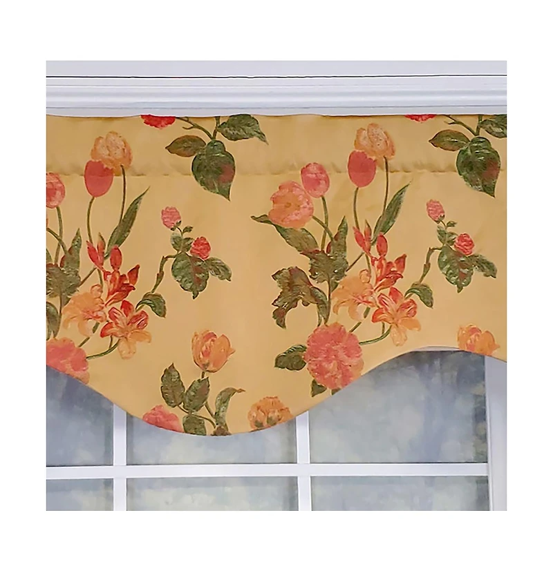 Rlf Home Luxurious Modern Design Classic Garland Regal Style Window Valance 50" x 17" Gold