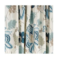 Rlf Home Samanta Window Treatment 100% Cotton High-Quality Decorator Fabric Fully Lined Curtain Panels 100" X 96" Blue