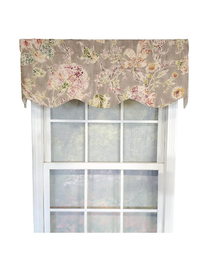 Rlf Home Monte Cristo Provance 3" Rod Pocket Lining Luxurious and Elegant Window Treatment Valance 50" x 15" Gray