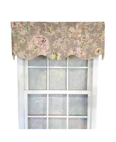 Rlf Home Monte Cristo Provance 3" Rod Pocket Lining Luxurious and Elegant Window Treatment Valance 50" x 15" Gray
