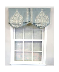 Rlf Home 3" Rod Pocket High Quality Fabric Nora Stationary Balloon Valance for Windows 50" x 23" Blue