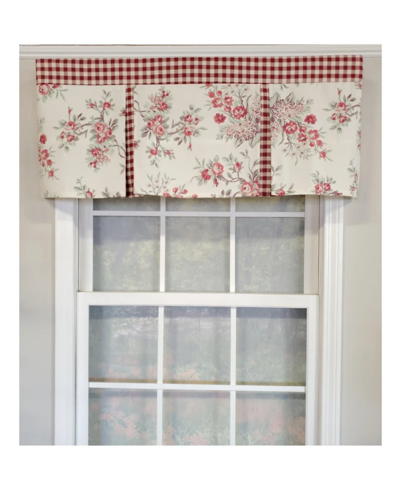 Rlf Home 3" Rod Pocket High Quality Fabric D-Willow Pleated Valance for Windows 50" x 17" Red