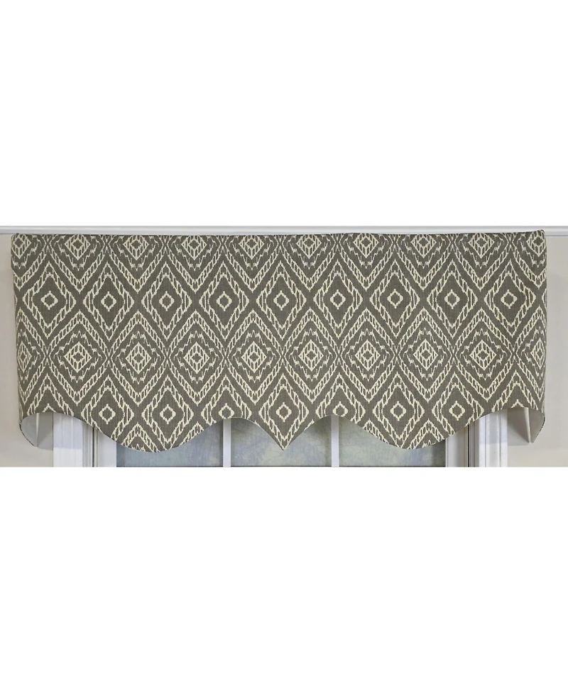 Rlf Home 100% Cotton Corsica Regal Fully lined Windows Rod Pocket Valance 50" x 17" Gray