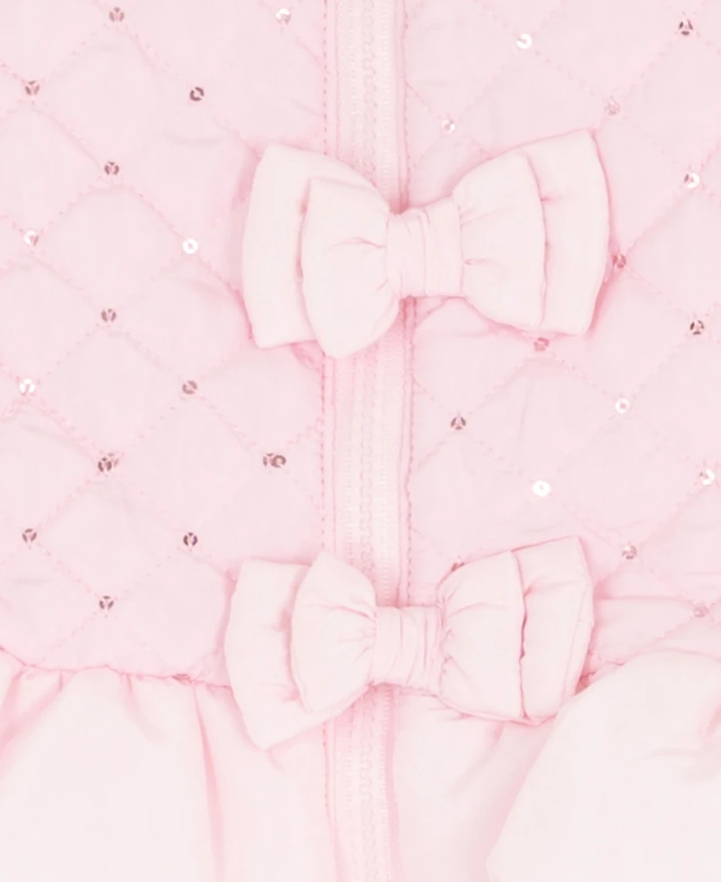 Rare Editions Baby Girls 3-Piece Pink Puffer Vest, Top and Leggings Set