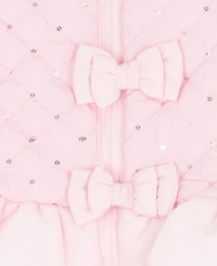 Rare Editions Baby Girls 3-Piece Pink Puffer Vest, Top and Leggings Set