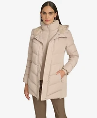 Calvin Klein Women's Lined Hooded Puffer Coat